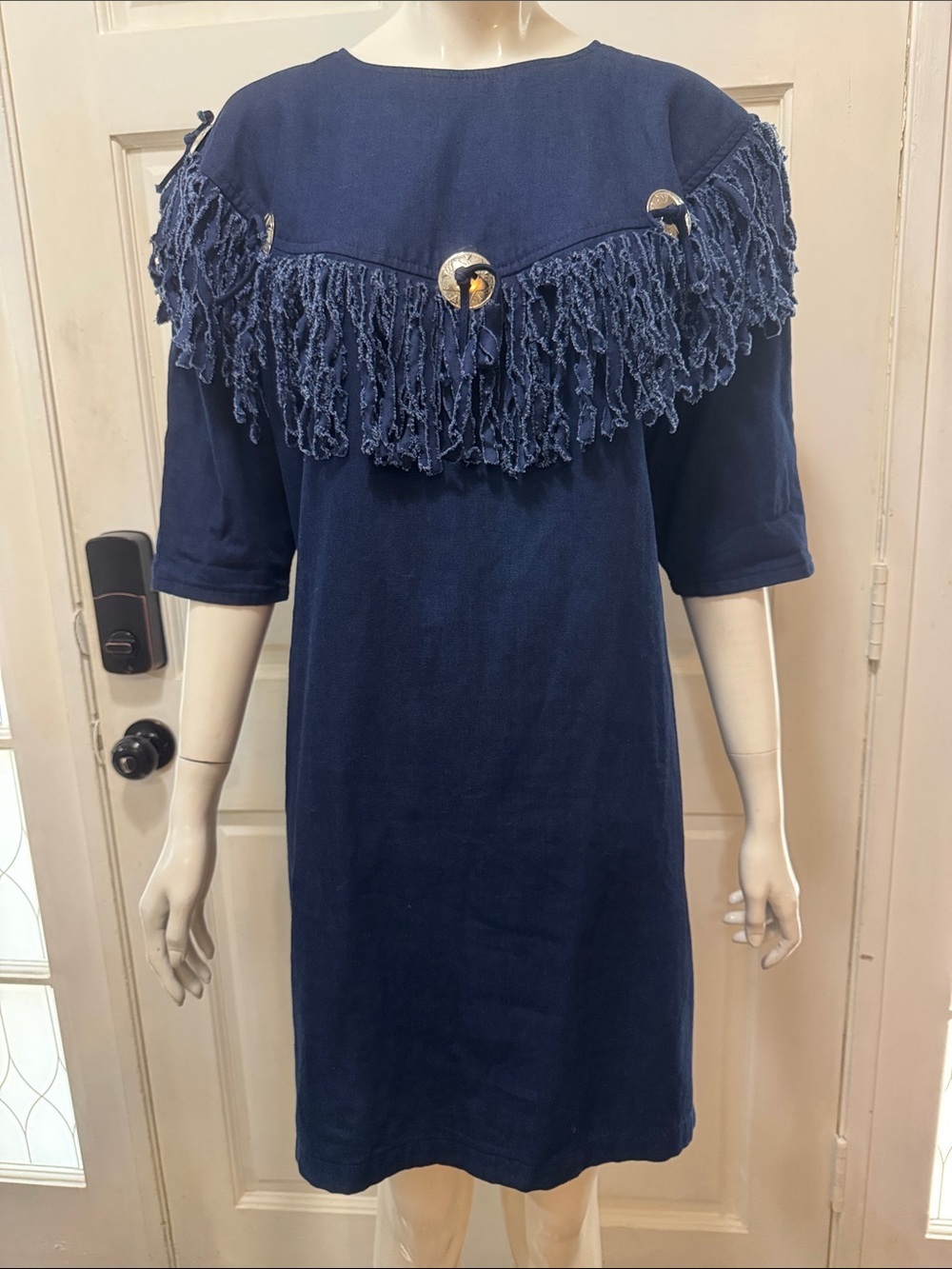 LORCH Western Navy Fringe Shift Dress - Women's Dress. A3